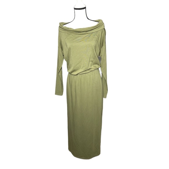 Dkny Dresses & Skirts - New DKNY column pure long sleeve dress in olive green retail $119